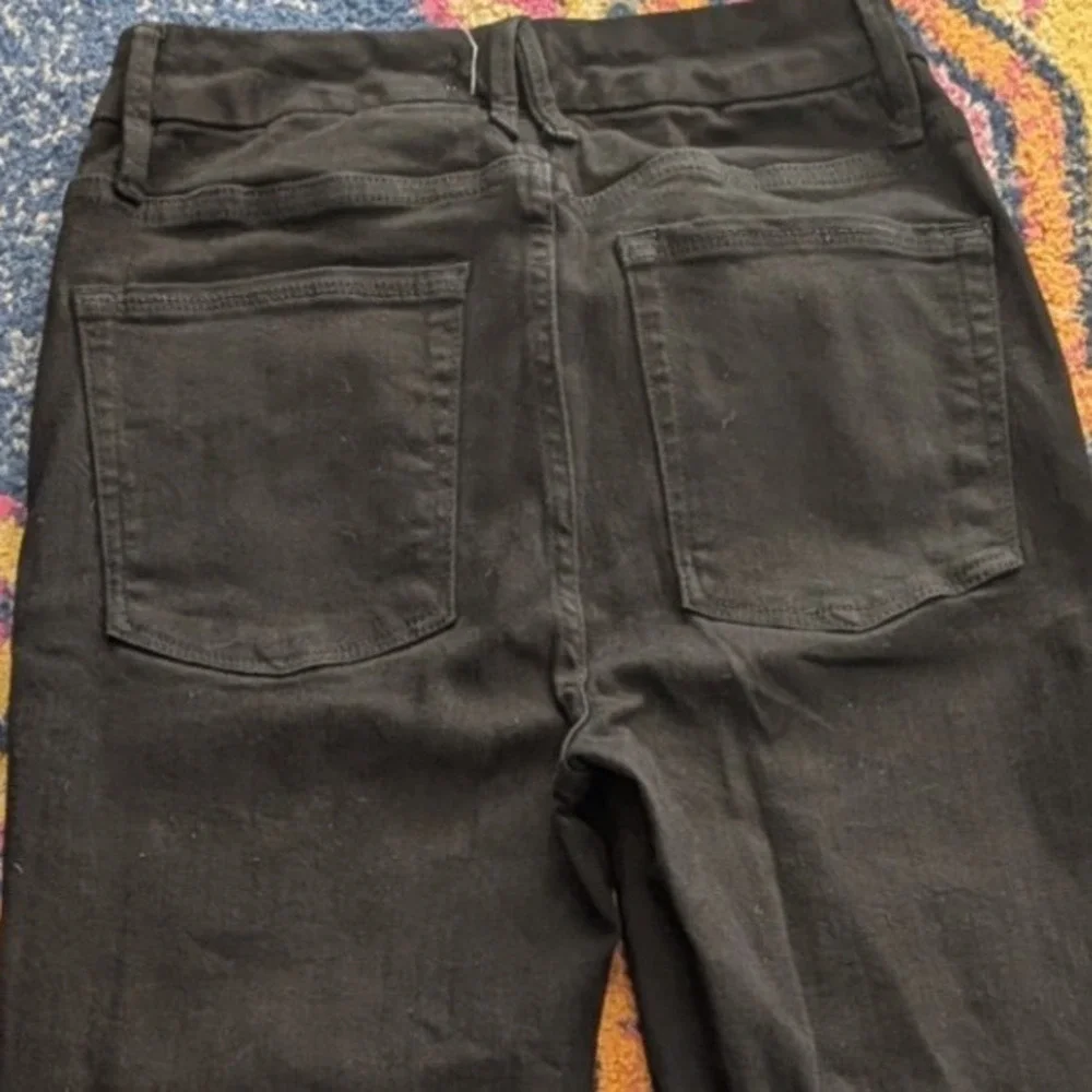 PAIGE Premium Denim Lou Lou Slim Straight Jeans Wmns Sz 28 Black USA Made Indie